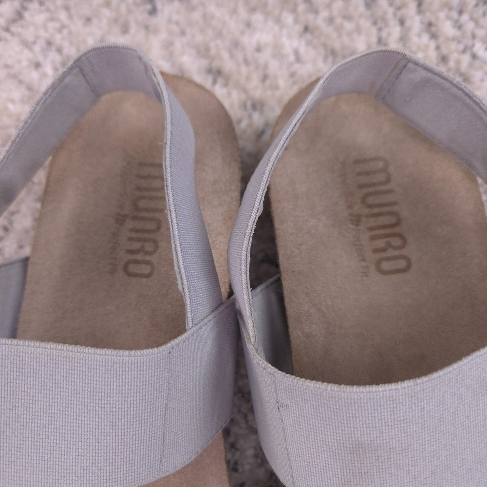 Munro Sandals Womens Size 8 Pisces Wedge Strap Sparkle Gray Comfort Shoes - Picture 4 of 9